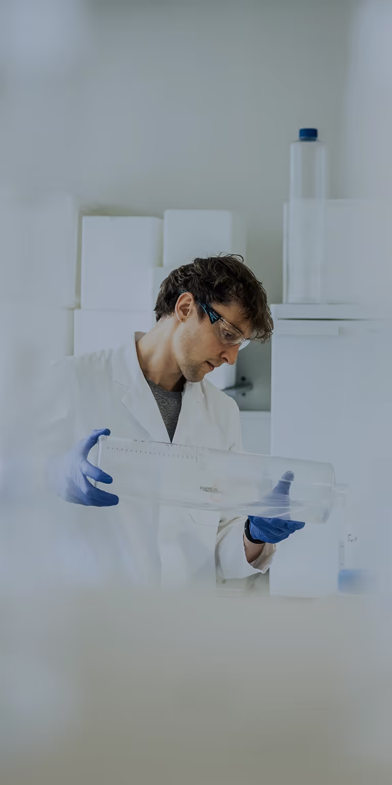 Employees measure buffer